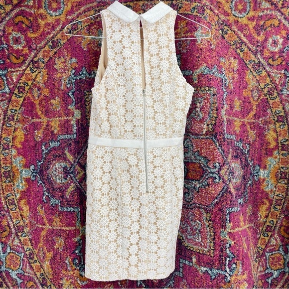 Anthropologie English Factory Flower Crochet Collar Sleeveless Fitted Dress - Picture 4 of 6